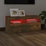 TV-Schrank mit LED-Leuchten, geräucherte Eiche, 90 x 35 x 40 cm von vidaXL, TV-Möbel - Ref: Foro24-815675, Preis: 61,90 €, Ra...