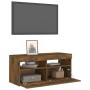 TV-Schrank mit LED-Leuchten, geräucherte Eiche, 90 x 35 x 40 cm von vidaXL, TV-Möbel - Ref: Foro24-815675, Preis: 62,88 €, Ra...