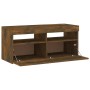 TV-Schrank mit LED-Leuchten, geräucherte Eiche, 90 x 35 x 40 cm von vidaXL, TV-Möbel - Ref: Foro24-815675, Preis: 62,88 €, Ra...