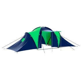 Tent for 9 people, blue and green fabric. by vidaXL, tents - Ref: Foro24-90412, Price: 152,27 €, Discount: %
