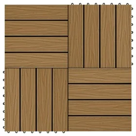 Porch tiles deep relief WPC 30x30 cm 1 m² teak 11 units by vidaXL, Floors and carpets - Ref: Foro24-45037, Price: 74,46 €, Di...
