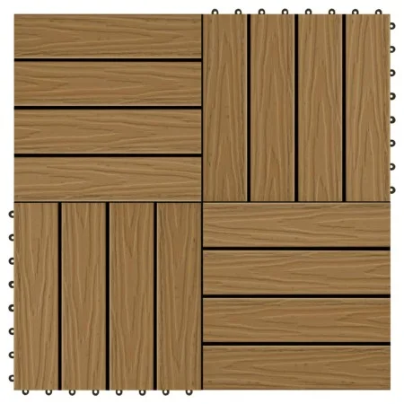 Verandafliesen tiefes Relief WPC 30x30 cm 1 m² Teak 11 Einheiten von vidaXL, Böden und Teppiche - Ref: Foro24-45037, Preis: 7...
