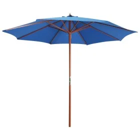 Sombrilla de jardín con palo de madera azul 300x258 cm de vidaXL, Sombrillas - Ref: Foro24-47125, Precio: 104,62 €, Descuento: %