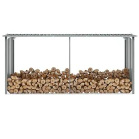 Firewood box gray galvanized steel 330x92x153 cm by vidaXL, Accessories for bags and firewood holders - Ref: Foro24-44860, Pr...