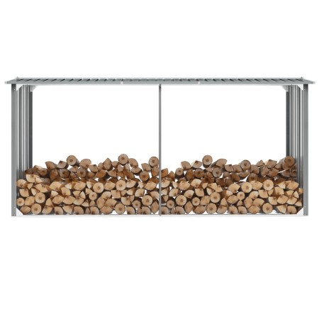 Firewood box gray galvanized steel 330x92x153 cm by vidaXL, Accessories for bags and firewood holders - Ref: Foro24-44860, Pr...