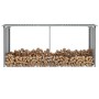 Firewood box gray galvanized steel 330x92x153 cm by vidaXL, Accessories for bags and firewood holders - Ref: Foro24-44860, Pr...