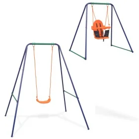 Single swing and children's swing 2 in 1 orange by vidaXL, Swings and seesaws - Ref: Foro24-91362, Price: 113,90 €, Discount: %