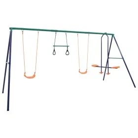 Swing set with gymnastics rings and 4 steel seats by vidaXL, Swings and play structures - Ref: Foro24-92315, Price: 219,65 €,...