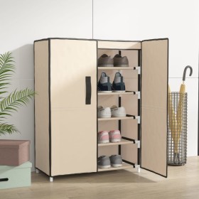 Cream fabric shoe cabinet 60x28x90 cm by vidaXL, Shoe racks and shoe organizers - Ref: Foro24-337263, Price: 33,73 €, Discoun...