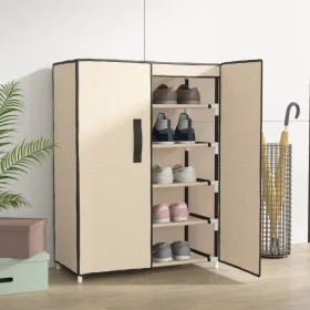 Cream fabric shoe cabinet 60x28x90 cm by vidaXL, Shoe racks and shoe organizers - Ref: Foro24-337263, Price: 37,40 €, Discoun...