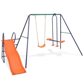 Swing set with slide and 3 orange seats by vidaXL, Swings and play structures - Ref: Foro24-91359, Price: 264,42 €, Discount: %