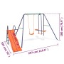 Swing set with slide and 3 orange seats by vidaXL, Swings and play structures - Ref: Foro24-91359, Price: 268,63 €, Discount: %