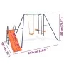 Swing set with slide and 3 orange seats by vidaXL, Swings and play structures - Ref: Foro24-91359, Price: 264,42 €, Discount: %