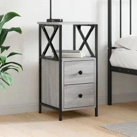 Sonoma gray engineered wood bedside table 34x35.5x70 cm by vidaXL, Nightstands - Ref: Foro24-825949, Price: 63,61 €, Discount: %