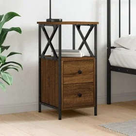 Engineered wood brown oak bedside table 34x35.5x70 cm by vidaXL, Nightstands - Ref: Foro24-825951, Price: 56,36 €, Discount: %