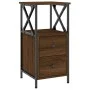Mesita de noche madera de ingeniería marrón roble 34x35,5x70 cm de vidaXL, Mesitas de noche - Ref: Foro24-825951, Precio: 56,...