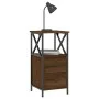 Mesita de noche madera de ingeniería marrón roble 34x35,5x70 cm de vidaXL, Mesitas de noche - Ref: Foro24-825951, Precio: 56,...