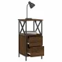 Mesita de noche madera de ingeniería marrón roble 34x35,5x70 cm de vidaXL, Mesitas de noche - Ref: Foro24-825951, Precio: 56,...