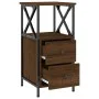 Mesita de noche madera de ingeniería marrón roble 34x35,5x70 cm de vidaXL, Mesitas de noche - Ref: Foro24-825951, Precio: 56,...