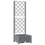 Jardinera con enrejado PP gris claro 40x40x121,5 cm