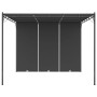 Cenador de jardín con cortina lateral gris antracita 3x3x2,25 m de vidaXL, Carpas y cenadores - Ref: Foro24-47995, Precio: 21...