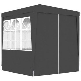 Carpa profesional para fiestas con paredes gris 90 g/m² 2x2 m