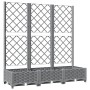 Jardinera con enrejado PP gris claro 120x40x121,5 cm