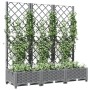 Jardinera con enrejado PP gris claro 120x40x121,5 cm