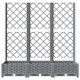 Jardinera con enrejado PP gris claro 120x40x121,5 cm