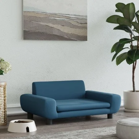 Blue velvet dog bed 70x45x33 cm by vidaXL, Beds for dogs - Ref: Foro24-171988, Price: 80,63 €, Discount: %