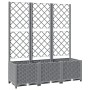 Jardinera con enrejado PP gris claro 120x40x136 cm