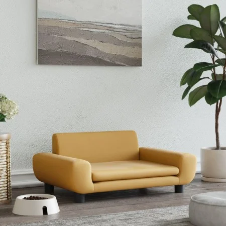 Hundebett aus braunem Samt, 70 x 45 x 33 cm von vidaXL, Betten für Hunde - Ref: Foro24-171993, Preis: 80,16 €, Rabatt: %