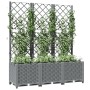 Jardinera con enrejado PP gris claro 120x40x136 cm