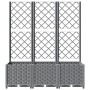 Jardinera con enrejado PP gris claro 120x40x136 cm