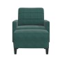 Sillón con taburete terciopelo verde oscuro 60 cm