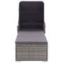 Sonnenliege mit Markise und Kissen synthetisches Rattangrau von vidaXL, Liegen - Ref: Foro24-46248, Preis: 189,30 €, Rabatt: %
