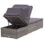 Sonnenliege mit Markise und Kissen synthetisches Rattangrau von vidaXL, Liegen - Ref: Foro24-46248, Preis: 189,30 €, Rabatt: %
