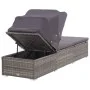 Sun lounger with canopy and gray synthetic rattan cushion by vidaXL, Loungers - Ref: Foro24-46248, Price: 229,83 €, Discount: %