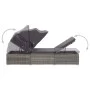 Sun lounger with canopy and gray synthetic rattan cushion by vidaXL, Loungers - Ref: Foro24-46248, Price: 229,83 €, Discount: %