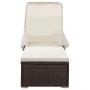 Sonnenliege mit Baldachin und braunem synthetischem Rattankissen von vidaXL, Liegen - Ref: Foro24-46247, Preis: 171,44 €, Rab...