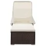 Sonnenliege mit Baldachin und braunem synthetischem Rattankissen von vidaXL, Liegen - Ref: Foro24-46247, Preis: 157,43 €, Rab...