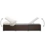 Sonnenliege mit Baldachin und braunem synthetischem Rattankissen von vidaXL, Liegen - Ref: Foro24-46247, Preis: 157,43 €, Rab...