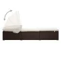 Sonnenliege mit Baldachin und braunem synthetischem Rattankissen von vidaXL, Liegen - Ref: Foro24-46247, Preis: 157,43 €, Rab...