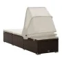 Sonnenliege mit Baldachin und braunem synthetischem Rattankissen von vidaXL, Liegen - Ref: Foro24-46247, Preis: 157,43 €, Rab...