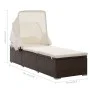 Sonnenliege mit Baldachin und braunem synthetischem Rattankissen von vidaXL, Liegen - Ref: Foro24-46247, Preis: 157,43 €, Rab...