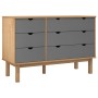 Cajonera OTTA madera maciza pino marrón y gris 111x43x73,5 cm de vidaXL, Cajoneras - Ref: Foro24-348586, Precio: 161,78 €, De...