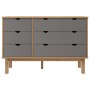 Cajonera OTTA madera maciza pino marrón y gris 111x43x73,5 cm de vidaXL, Cajoneras - Ref: Foro24-348586, Precio: 161,78 €, De...