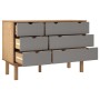 Cajonera OTTA madera maciza pino marrón y gris 111x43x73,5 cm de vidaXL, Cajoneras - Ref: Foro24-348586, Precio: 161,78 €, De...