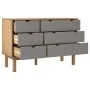 OTTA solid pine wood chest of drawers in brown and grey, 111x43x73.5 cm by vidaXL, Drawers - Ref: Foro24-348586, Price: 170,1...