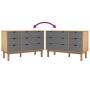 Cajonera OTTA madera maciza pino marrón y gris 111x43x73,5 cm de vidaXL, Cajoneras - Ref: Foro24-348586, Precio: 161,78 €, De...